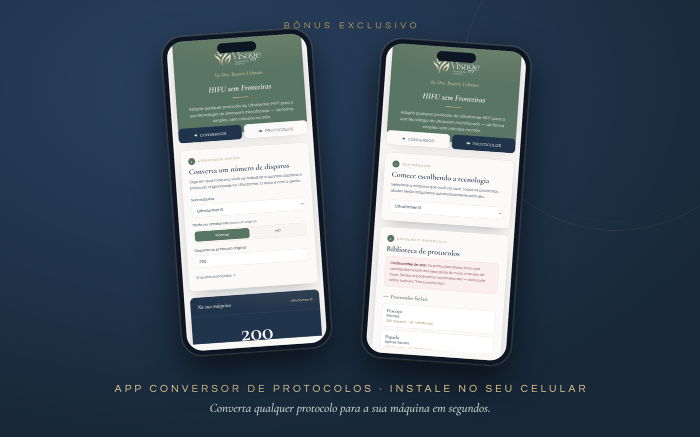 App conversor HIFU sem Fronteiras em um celular
