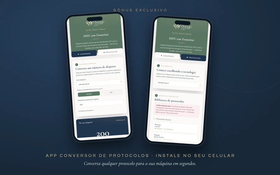App conversor HIFU sem Fronteiras em um celular